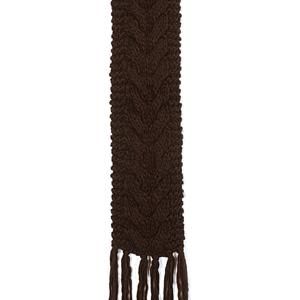 Cable knit, chocolate brown scarf, <strong>£20, Mango</strong>.<br />