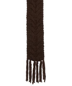 Cable knit, chocolate brown scarf, <strong>£20, Mango</strong>.<br />