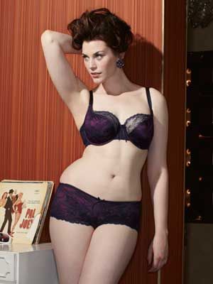 <p>A satin bra overlaid with delicate lace in a deliciously rich, autumnal shade of navy and plum – truly sumptuous.<br />
  <br />
  <em><a href="http://www.simplyyours.co.uk/shop/product/details/show.action?pdLpUid=SX260&pdBoUid=4885&lpgUid=#colour:NAVY/PLUM,size:" target="_blank">Panache Sienna Balconette Bra,</a> £26</em></p>