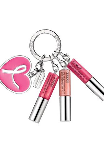 <p>Get this key ring hanging off your bag and you’ll never need to fumble frantically in your bag for a lipgloss again. The Clinique Great Lips, Great Cause Key Ring features three bestselling shades – Clearly Pink, Air Kiss and Cabana Crush. </p>
<p>£15, with £2 going to The Breast Cancer Research Foundation. Clinique.co.uk</p>