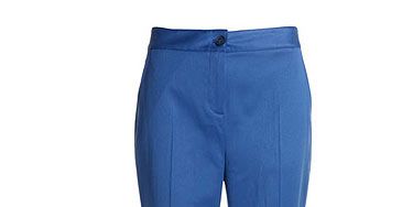 <p>£129, <a href="http://www.reissonline.com/shop/womens/casual_trousers/paris/sapphire/#">Reiss A/W 2011</a></p>