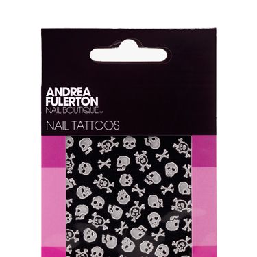 <p>Oh yes, we've just stumbled upon temporary tats for your nails! These 'peel and place' nail tattoos come in spooky shapes like skulls and cross bones ideal for the scariest weekend of the year! Apply onto polish and then finish with a coat of gloss to seal the deal </p>
<p>£1.99,<A HREF="http://www.superdrug.com/nail-polish/andrea-fulerton-nail-tattoo-skull+cross-bones/invt/
223325/&bklist=" TARGET="_blank">superdrug.com</A></p>