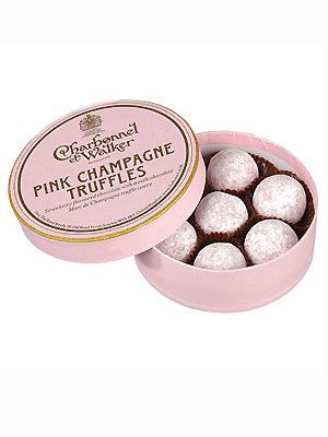 <p>They say chocolate and champagne are among a girl's favourite things, so it makes perfect sense to combine the two! Why not treat a chocolate-lover to a cute pink tin of truffles - they might even offer you a choccy!</p>
<p>£9.75, <a href="http://www.johnlewis.com/158185/Product.aspx">Charbonnel et Walker at John Lewis</a></p>