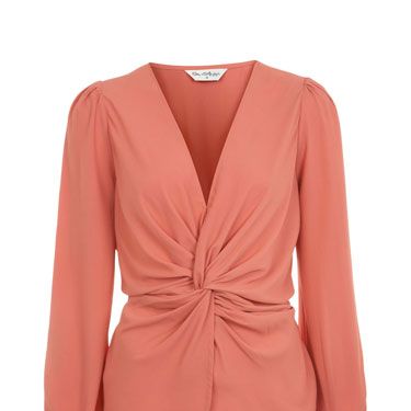 <p>A fabulous alternative to sequins this party season, simply pair this twist-front blouse with skinny black trousers or a pencil skirt; add on super-high heels and chunky gold jewellery and you'll be ready to P-A-R-T-Y!</p>
<p></p>Blouse, £35, <a href="http://www.missselfridge.com">missselfridge.com</a>