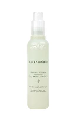 Aveda Pure Abundance Volumizing Hair Spray £12.50, <a target="_blank" href="http://www.aveda.com/">www.aveda.com</a> - humidity resistant spray with certified organic jojoba and organic acacia gum, providing an invisible support system for back-combed crowns and full-blown curls.