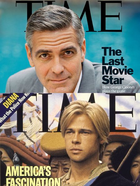 <p>They've both graced many a mag - but who's your favourite pin up, George or Brad?</p>