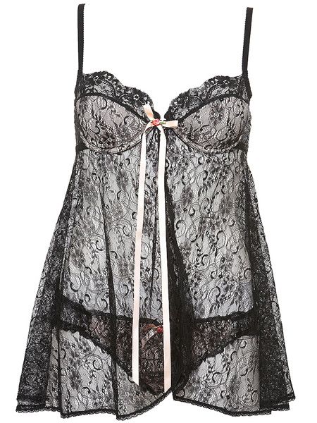 <p>Parisian lingerie queen Fifi Chachnil has launched a collection brimming with beautiful lace bras, babydolls and basques for Topshop. Already a favourite with the fashion pack, now everyone's racing to the tills with her gorgeous, glamorous goods</p>  <p> </p>  <p>We love this black lace and peach babydoll, £65, available in store and online ay <a target="_blank" href="http://www.topshop.com/webapp/wcs/stores/servlet/ProductDisplay?beginIndex=0&viewAllFlag=&catalogId=19551&storeId=12556&categoryId=104915&parent_category_rn=58908&productId=785330&langId=-1">www.figleaves.com</a> </p>  <p> </p>