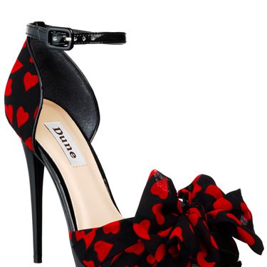 <p>For some over flirtatiousness, these heart print shoes are a winner.  Ankle straps can look totally sexy and the peep toe is so tiny, you can get away with wearing some flesh revealing fishnet tights or stockings for more alluring leg appeal</p>
<p>£85, <a href="http://www.dune.co.uk/h-valentine-d-heart-print-sandal-prodhvalentined10black/" target="_blank">dune.co.uk</a><br /><br /></p>