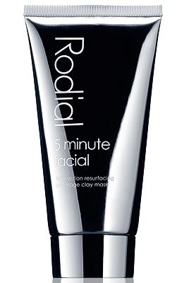 <p>Any product promising results in five minutes gets our attention. Five minutes? That's about how long it takes to make a cup of tea! And this Rodial face mask isn't just any thick clay face mask, it's full of active ingredients to restore luminosity. Plus, it gently exfoliates the skin, so when you remove it you should be left with a smooth-as-a-baby's-bum face.<br /> <br />Rodial 5 minute facial, £35.00, <a title="http://www.rodial.co.uk/" href="http://www.rodial.co.uk/" target="_blank">Rodial.co.uk</a></p>