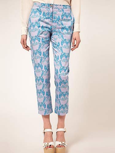 <p>Part of the Asos 'Freedom Project' showcasing talented new fashion designers, these printed pants by Francesca Lahiri Langley are bloomin' marvellous.</p>
<p>Beta Fashion Tailored Trousers, £85, <a title="Beta fashion trousers" href="http://www.asos.com/Beta-Fashion/Beta-Fashion-Tailored-Trousers-by-Francesca-Lahiri-Langley/Prod/pgeproduct.aspx?iid=2072011&cid=2623&sh=0&pge=0&pgesize=200&sort=-1&clr=Multi%20" target="_blank">Asos.com</a></p>