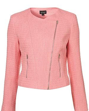 <p>This jacket is so hip it hurts. This season's neon boucle styled in the ever-classic biker jacket shape and all for an affordable £65? Praise be, Toppers! Our wardrobes are ever-thankful.<br /><br />Boucle biker jacket, £65, <a title="Topshop" href="http://www.topshop.com/webapp/wcs/stores/servlet/ProductDisplay?beginIndex=0&viewAllFlag=&catalogId=33057&storeId=12556&productId=4958655&langId=-1&sort_field=Relevance&categoryId=277012&parent_categoryId=208491&pageSize=200%20" target="_blank">Topshop</a></p>