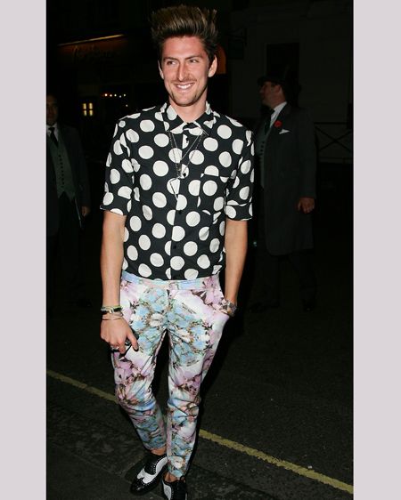Designer of the moment shows off his eclectic fashion edge with a mismatch of florals and spots - luckily for him, Henry can pull this gear off.  <br />