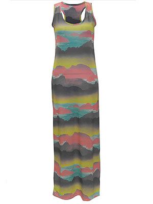 <p>The sunset print on this floaty maxi dress is just dreamy. Wear now with ankle boot s and a leather jacket, and team with gladiators and a peace sign, come the summer festivals!</p>
<p><br />Dahlia sunset print maxi dress, £14, <a title="Dahlia" href="http://www.popcouture.co.uk/collection/dahlia-sunset-print-maxi-dress-in-pastel-p-2768.html%20" target="_blank">Pop Couture</a></p>