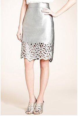 <p>Oh, this skirt it too beautiful! We die, M&S - WE DIE! Made from buttery soft silver leather with gorge cut-out detail, this skirt will see you through summer and beyond.<br /><br />Leather cutwork skirt, £149, <a title="M&S" href="http://www.marksandspencer.com/Autograph-Leather-Cutwork-Skirt/dp/B002SGAKB8" target="_blank">M&S</a></p>