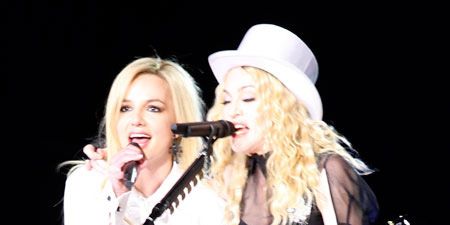 We could barely contain our excitement when we saw both Britney and Justin (albeit at different times) up on stage with the Queen of Pop during her Sticky and Sweet Tour. Brit and Madge opened the show to an hysterical crowd in LA to perform Human Nature.<br />
