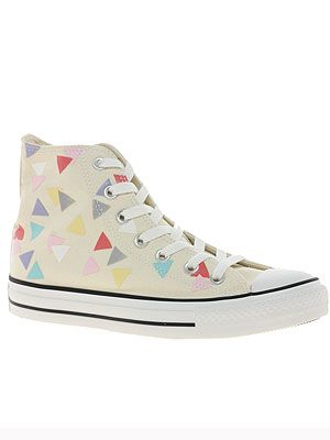 <p>It's as if these Converse have got bunting all over them – ideal for the forthcoming Diamnd Jubilee, don'tcha think? Even Queenie would approve.<br /><br />Converse Confetti print trainers, £48, <a title="http://www.asos.com/Converse/Converse-All-Star-Confetti-Print-High-Top-Trainers/Prod/pgeproduct.aspx?iid=2123110&cid=6992&sh=0&pge=0&pgesize=200&sort=-1&clr=Natural%2fmulti " href="http://www.asos.com/Converse/Converse-All-Star-Confetti-Print-High-Top-Trainers/Prod/pgeproduct.aspx?iid=2123110&cid=6992&sh=0&pge=0&pgesize=200&sort=-1&clr=Natural%2fmulti%20" target="_blank">Asos.com</a><br /><br /></p>