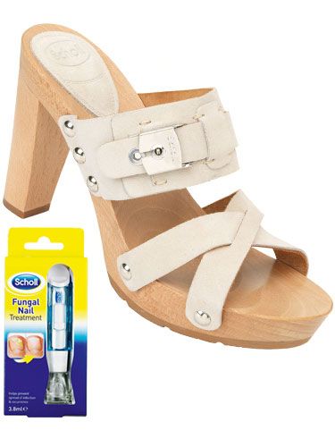 <p>
Make like you're in Miami in these super-sexy strappy mules<br/> 
Scholl Miami, £90
</p><p>
In summer’s strappy styles there’s nowhere for your feet to hide, so if you’re suffering from unsightly fungal nail infection add <strong>Scholl Fungal Nail Treatment</strong> to your footcare routine and show off your toes with confidence.</p>
<p>

<strong>Lauren, 40, from London</strong><br/>
'My toenails are yellow and brittle which I hate. For the past four weeks, I've been using Scholl Fungal Nail Treatment - filing my nails once a week and painting with the liquid every day. Already they are looking healthier and my confidence is growing. I will carry on with the liquid until the discoloured nails have grown out. '
</p>