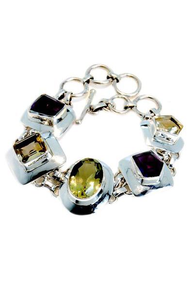 Get the style-savvy something that sparkles with this bling-tastic sterling silver bracelet. The handmade piece combines colourful Citrine and Amethyst with Lemon Quartz, all encased in silver. Available at <a target="_blank" href="http://www.colouredrocks.com/">www.colouredrocks.com  </a><br />