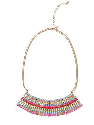 <p>This necklace will brighten up the dullest of outfits with these array of colours and shimmering gold!</p>
<p>Multi coloured necklace, £17.99, <a title="http://www.zara.com/webapp/wcs/stores/servlet/product/uk/en/zara-S2012/199002/825120/STRAND%2BNECKLACE%2BIN%2BSHINY%2BGOLDEN%2BCOLOURS " href="http://www.zara.com/webapp/wcs/stores/servlet/product/uk/en/zara-S2012/199002/825120/STRAND%2BNECKLACE%2BIN%2BSHINY%2BGOLDEN%2BCOLOURS%20" target="_blank">Zara  </a>                              </p>