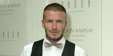 David looked super cute in a bow tie at the opening of Gordon Ramsay's restaurant The London in West Hollywood in June 2008