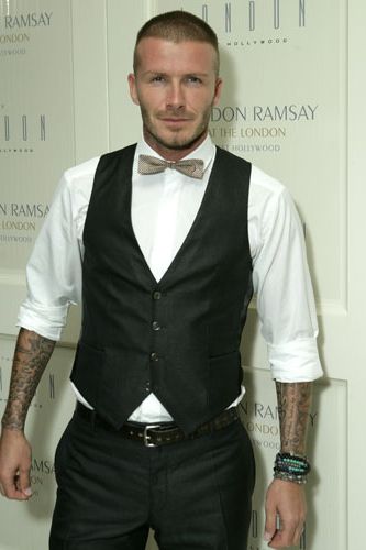 David looked super cute in a bow tie at the opening of Gordon Ramsay's restaurant The London in West Hollywood in June 2008