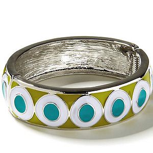 <p>This bright bangle is sure to add a pop of colour to any outfit - we love the 70s vibe and is it us, or do the circles look a bit like googly eye? Just us, then...</p>
<p>Trina Turk enamel circle bangle, £29.50, <a title="http://bananarepublic.gap.eu/browse/product.do?cid=66579&vid=1&pid=000404407 " href="http://bananarepublic.gap.eu/browse/product.do?cid=66579&vid=1&pid=000404407%20" target="_blank">Banana Republic</a><br /><br /></p>