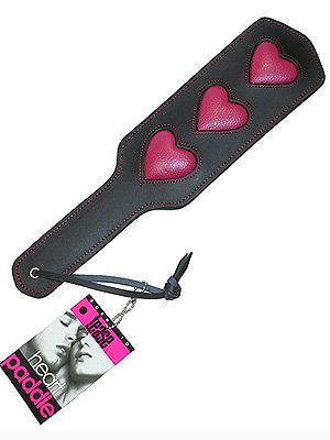 <p>If gentle spanking is your thing, as it soon becomes Ana's, then this sweetheart paddle will really hit the spot! That soft leather can create anything from a gentle touch to some seriously kinky lovin'. Just remember, heart marks the spot…</p>
<p>Heart leather paddle, £19.95, <a title="Strawberry Blushes" href="http://www.strawberryblushes.co.uk/products/Bound-to-Tease-Heart-Leather-Paddle.html" target="_blank">Strawberry Blushes</a></p>