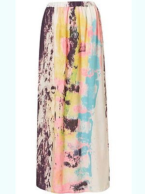 <p>Maximise your maxi skirt potential with this statement style from Toppers. We heart the painterly design; it's as if you're a tortured artist, carelessly covering yourself in paint splashes while you create masterpieces. Or, you just look seriously stylish. Whatevs.</p>
<p>Multi colour print maxi skirt, £48, <a title="http://www.topshop.com/webapp/wcs/stores/servlet/ProductDisplay?beginIndex=0&viewAllFlag=&catalogId=33057&storeId=12556&productId=6166269&langId=-1&categoryId=&searchTerm=multi%20print%20maxi%20skirt&pageSize=20 " href="http://www.topshop.com/webapp/wcs/stores/servlet/ProductDisplay?beginIndex=0&viewAllFlag=&catalogId=33057&storeId=12556&productId=6166269&langId=-1&categoryId=&searchTerm=multi%20print%20maxi%20skirt&pageSize=20%20" target="_blank">Topshop</a><br /><br /></p>