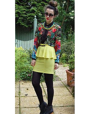<p>Everyday is dress-up day for Arabella from Bloxham! Her eccentric style is captured here in the form of fabulous florals, attention grabbing neons and a so-on-trend peplum. VO5 love the ballet inspired top knot which showcases Arabella's caramel highlights perfectly.</p>
<p>CLICK <a title="Cosmo and VO5 Style Search" href="Visit%20cosmopolitan.co.uk/cosmoV05style" target="_blank">HERE</a> TO ENTER THE COSMO & VO5 STYLE SEARCH NOW!</p>