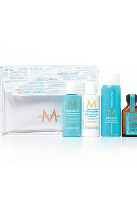 <p>Hello hair heaven! If, like us, your hair becomes unruly when away, then this Moroccan oil kit has come to answer your prayers. Not only does it contain all the hair essentials, but it will also control any hair mares while you're away.</p>
<p>Travel kit, £33.85, <a title="http://www.feelunique.com/p/Moroccanoil-White-Travel-Kit" href="http://www.feelunique.com/p/Moroccanoil-White-Travel-Kit" target="_blank">Moroccan oil</a></p>