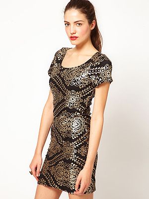 <p>This Vero Moda baroque style frock is super ornate and the perfect LBD update. Wear with black heels and a swipe of red lippy and let your dress do the talking.</p>
<p>Vero Moda Baroque Dress, £50, <a href="http://www.asos.com/pgeproduct.aspx?iid=2444309&SearchQuery=mini%20dress&sh=0&pge=0&pgesize=20&sort=-1&clr=Black&xr=1&mk=na&r=3&r=2" target="_blank">Asos.com </a></p>