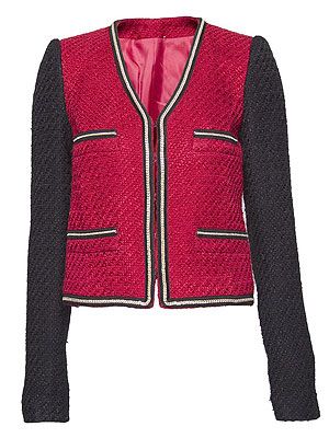 <p>Sound the style steal klaxon! For less than £30 this cute boucle jacket is a thrifty way to channel a Chanel inspired look. Just add ballet flats and red lips to ooze French chic for cheaps.</p>
<p>Chain trimmed boucle jacket, £29.99, <a href="http://shop.mango.com/GB/p0/mango/new/chain-trimmed-boucle-jacket/?id=71903357_XB">Mango </a></p>