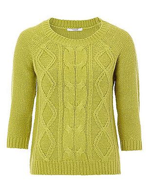 <p>This zingy knit is perfect for teaming with a chunky statement necklace - the ultimate way to wear your sweaters this season. Love.</p>
<p>Cable knit jumper, £8, <a href="http://direct.asda.com/george/womens-knitwear/cable-knit-jumper-lime/GEM264638,default,pd.html">Asda </a></p>