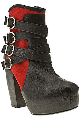 <p>Black and red 'Nancy' boots, £100, Red or Dead at <a href="http://www.schuh.co.uk/womens-black-and-red-red-or-dead-nancy-ankle-boot/1473627320" target="_blank">Schuh</a></p>