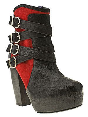 <p>Black and red 'Nancy' boots, £100, Red or Dead at <a href="http://www.schuh.co.uk/womens-black-and-red-red-or-dead-nancy-ankle-boot/1473627320" target="_blank">Schuh</a></p>