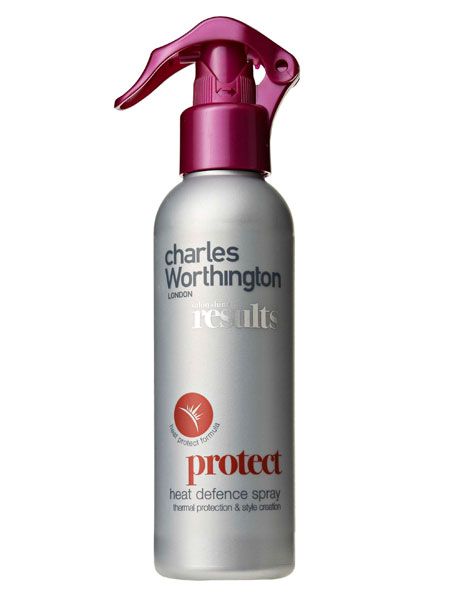 Charles Worthington Salon Shine Results Protect Heat Defence Spray, £4.49, <a target="_blank" href="http://www.charlesworthington.com/products/results/vip_stylers/protect/prod_heat_defence_spray">www.charlesworthington.com</a> - safeguards locks from daily styling damage, the trigger format ensures enhanced product delivery.  <br />