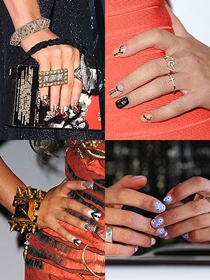 <p>Manicure mania is sweeping the UK – with an exhibition, Nailphilia and the official Nailympics currently in full swing! Here are our favourite examples of nail art on some famous celebrity fingers...</p>