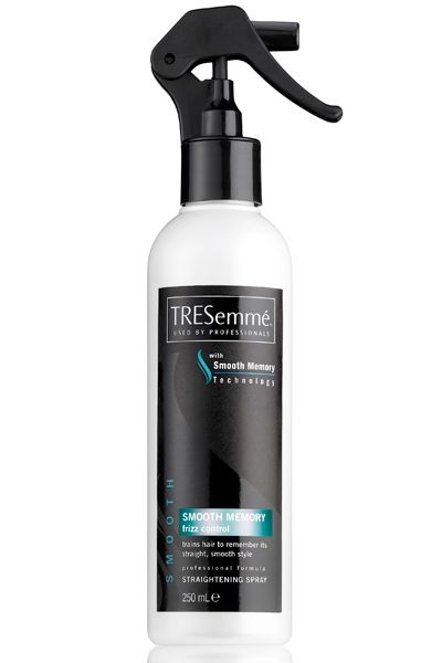 <a target="_blank" href="http://www.boots.com/webapp/wcs/stores/servlet/ProductDisplay?storeId=10052&productId=863334">TRESemmé Smooth Memory Straightening Spray</a>, £4.29 - Memory Lock technology 'trains' hair which isn't naturally straight to remember a sleek finish via an invisible coating potentially lasting up to 5 washes.  <br />