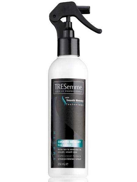 <a target="_blank" href="http://www.boots.com/webapp/wcs/stores/servlet/ProductDisplay?storeId=10052&productId=863334">TRESemmé Smooth Memory Straightening Spray</a>, £4.29 - Memory Lock technology 'trains' hair which isn't naturally straight to remember a sleek finish via an invisible coating potentially lasting up to 5 washes.  <br />