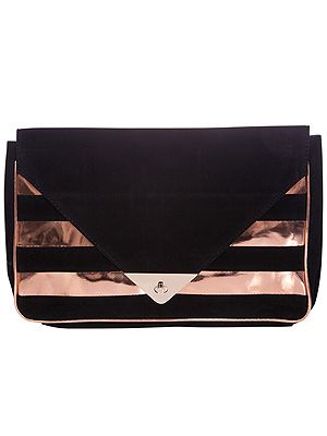 <p>This clutch bag is perfect if you're a party girl - but one who doesn't DO sequins. Add to a little black dress, or with jeans and a gorgeous top.</p>
<p>Clutch bag, £25, <a title="http://www.republic.co.uk/women/new-in/miso-stripe-clutch-bag-88913/" href="http://www.republic.co.uk/women/new-in/miso-stripe-clutch-bag-88913/" target="_blank">Republic</a><br /><br /></p>