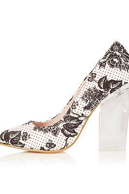 <p>Plastic is set to be fantastic for SS13, so make sure your accessories are see through to, er, see you through the season. We love this printed pair of perspex heels from - where else? - Toppers of course.<br /><br />Perspex heels, £55, <a href="http://www.topshop.com/webapp/wcs/stores/servlet/ProductDisplay?beginIndex=1&viewAllFlag=&catalogId=33057&storeId=12556&productId=8769688&langId=-1&sort_field=Relevance&categoryId=277012&parent_categoryId=208491&pageSize=200%20" target="_blank">Topshop</a></p>