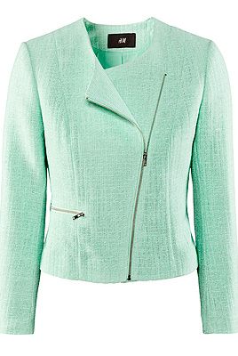 <p>Spring hasn't sprung just yet, but we find ourselves reaching for pretty new pastel shades, nonetheless. Work this beautiful tweed biker with narrow printed trousers and chic ballet flats for a 60s inspired look (don't forget the huge hair, a la Lana Del Rey).<br /><br />Tweed jacket, £24.99, <a href="http://www.hm.com/gb/product/06758?article=06758-E#campaign=P03_Ladies_Online_Seasonstart%20" target="_blank">H&M</a><br /><br /></p>