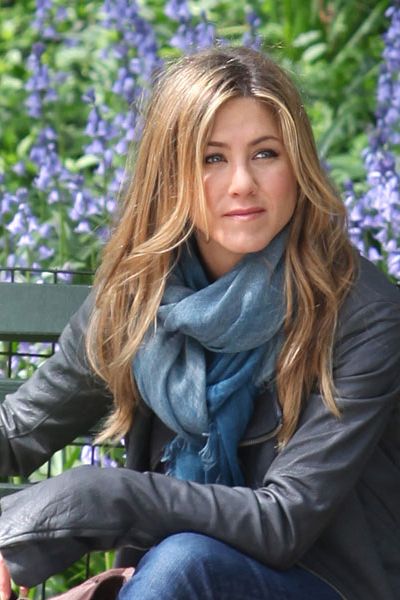 Jennifer Aniston was sitting pretty on the set of her new film, 'The Baster', in New York's Central Park...