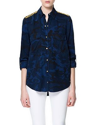 <p>This blouse packs a serious fashion punch with nods to both the military and baroque trends.</p>
<p>Camouflage blouse with appliques, £39.99, <a href="http://www.zara.com/webapp/wcs/stores/servlet/product/uk/en/zara-neu-W2012-s/329004/1124056/CAMOUFLAGE%20BLOUSE%20WITH%20APPLIQU%C3%89S" target="_blank">Zara</a></p>