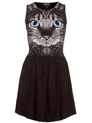 <p>A dress. With a cat's face on it. What's not to love? The ideal update to your plain ol' LBD this season. Meow!</p>
<p>Cat face skater dress, £28, <a href="http://www.topshop.com/webapp/wcs/stores/servlet/ProductDisplay?beginIndex=1&viewAllFlag=&catalogId=33057&storeId=12556&productId=8937328&langId=-1&sort_field=Relevance&categoryId=208523&parent_categoryId=203984&pageSize=200%20" target="_blank">Topshop</a></p>