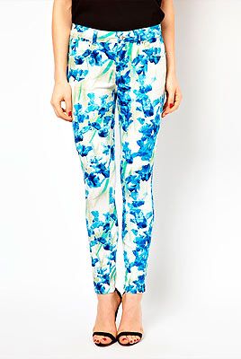 <p>With this miserable cold weather only one thing will do to cheer us up. These gorgeous bright blue iris print Karen Millen trousers. Best worn with a print blouse and neon heels.</p>
<p>Karen Millen jeans, £85, <a href="http://www.asos.com/Karen-Millen/Karen-Millen-Skinny-Jeans-in-All-Over-Iris-Print/Prod/pgeproduct.aspx?iid=2829280&cid=2623&sh=0&pge=2&pgesize=20&sort=-1&clr=Blue+multi" target="_blank">Asos</a></p>