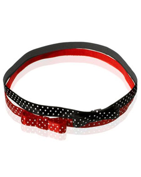 Polka Dot Bow Bando, £3 for 2, <a target="_blank" href="http://www.monsoon.co.uk/invt/48640803">www.accessorize.com</a>- skinny elasticated bando duo in red and white and black and white, for the most up-to-the-minute interpretation wear them together.  <br />