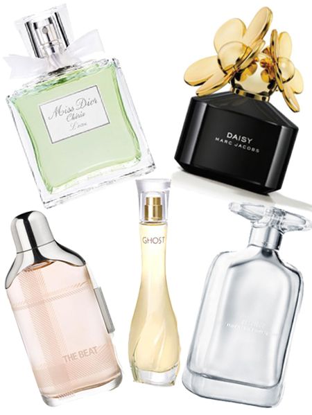 Narciso Rodriguez essence, £50 for 50ml<br /><br />Marc Jacobs Daisy Eau De Parfum, £45 for 50ml<br /><br />Miss Dior Chérie L'Eau, £39 for 50ml<br /><br />Burberry The Beat, £27 for 30ml<br /><br />Ghost Luminous, £23 for 30ml<br /><br />
