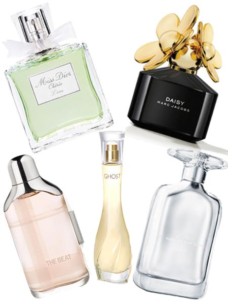 Narciso Rodriguez essence, £50 for 50ml<br /><br />Marc Jacobs Daisy Eau De Parfum, £45 for 50ml<br /><br />Miss Dior Chérie L'Eau, £39 for 50ml<br /><br />Burberry The Beat, £27 for 30ml<br /><br />Ghost Luminous, £23 for 30ml<br /><br />