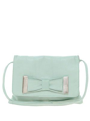 <p>Leather bow across-body bag, £17.50, <a title="ASOS" href="http://www.asos.com/ASOS/ASOS-Leather-Bow-Across-Body-Bag/Prod/pgeproduct.aspx?iid=2624064&SearchQuery=green%20bag&Rf-700=1000&sh=0&pge=0&pgesize=-1&sort=-1&clr=Mint%20" target="_blank">ASOS</a></p>